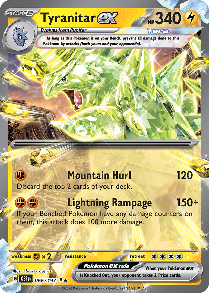 Tyranitar ex (66/197) - [Holo Foil] Obsidian Flames (OBF)