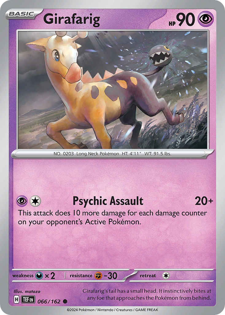 Girafarig (66/162) - [Reverse Holo] Temporal Forces (TEF)