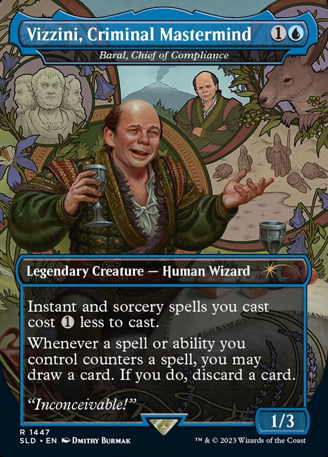 Vizzini, Criminal Mastermind - Baral, Chief of Compliance - [Borderless] Secret Lair Drop (SLD)