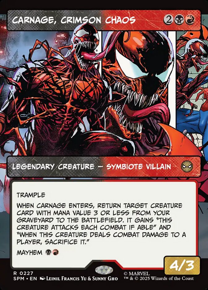 Carnage, Crimson Chaos (227) - [Foil, Showcase] Marvel's Spider-Man (SPM)