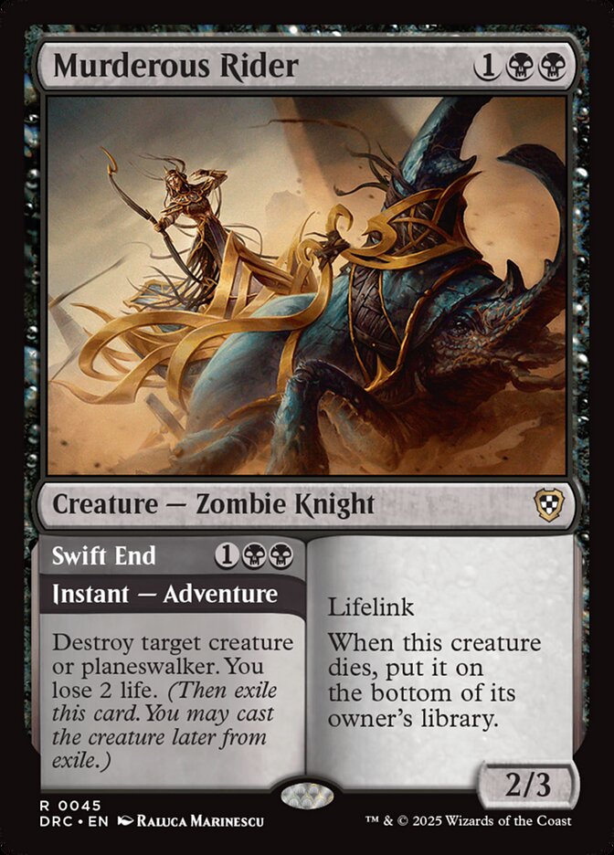 Murderous Rider // Swift End (45) - Aetherdrift Commander (DRC)
