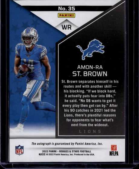 2022 Panini Rookies & Stars #35 Amon-Ra St. Brown Signatures