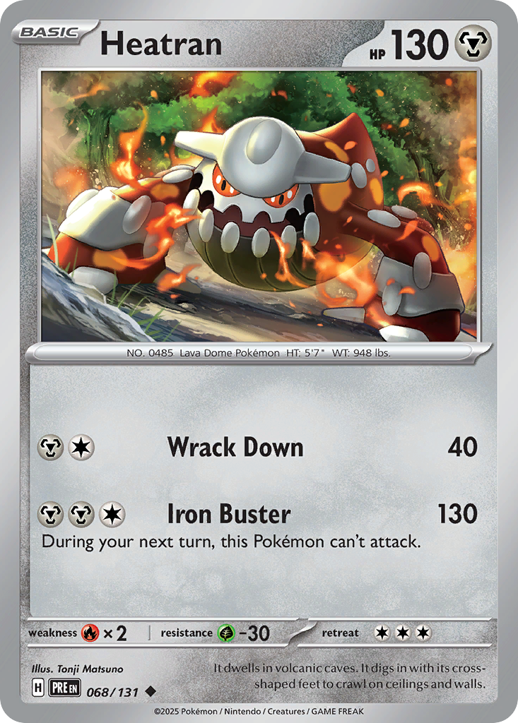 Heatran (68/131) - [Reverse Holo] Prismatic Evolutions (PRE)