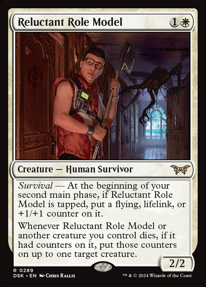 Reluctant Role Model - [Foil, Lurking Evil] Duskmourn: House of Horror (DSK)
