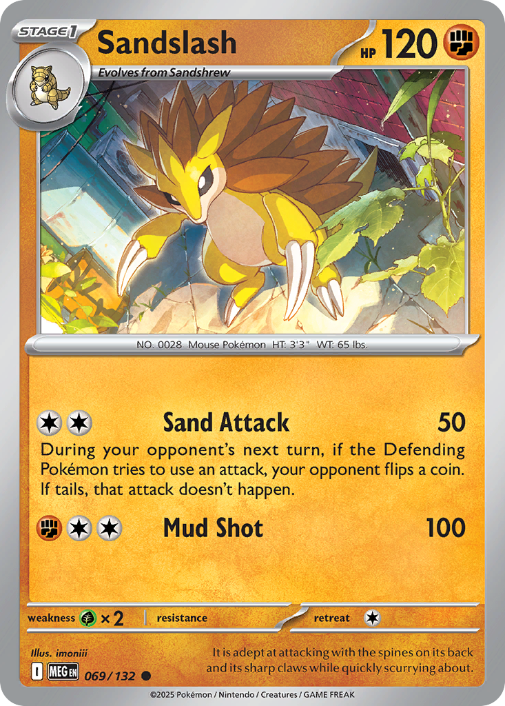 Sandslash (69/132) - [Reverse Holo] Mega Evolution (MEG)