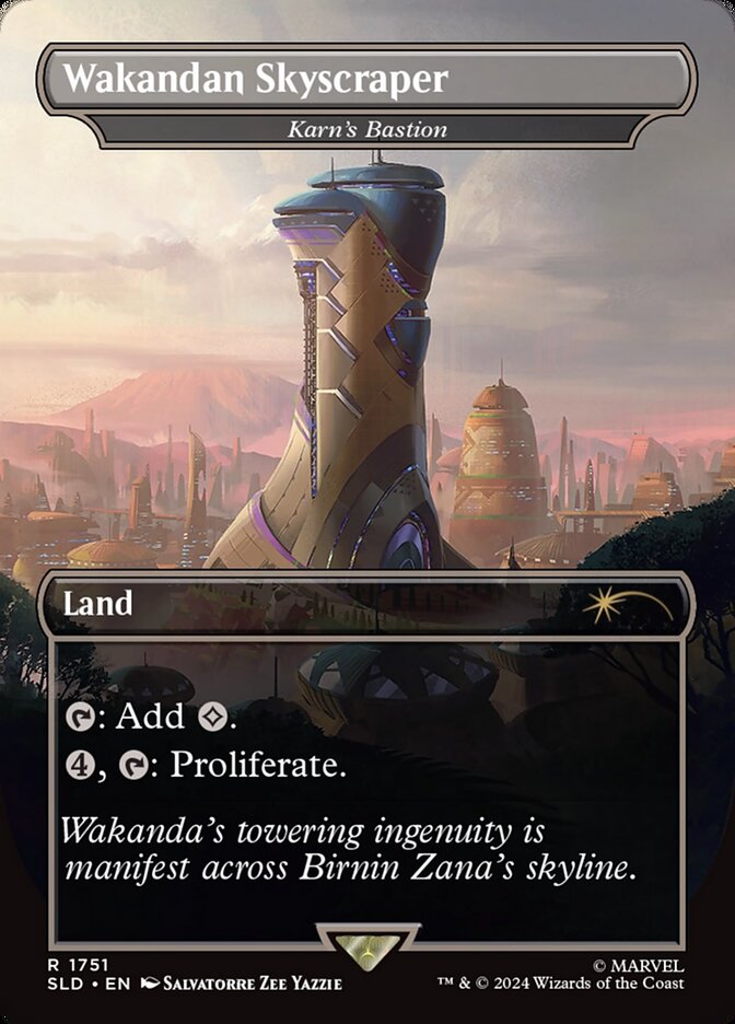 Wakandan Skyscraper - Karn's Bastion - [Foil, Borderless] Secret Lair Drop (SLD)