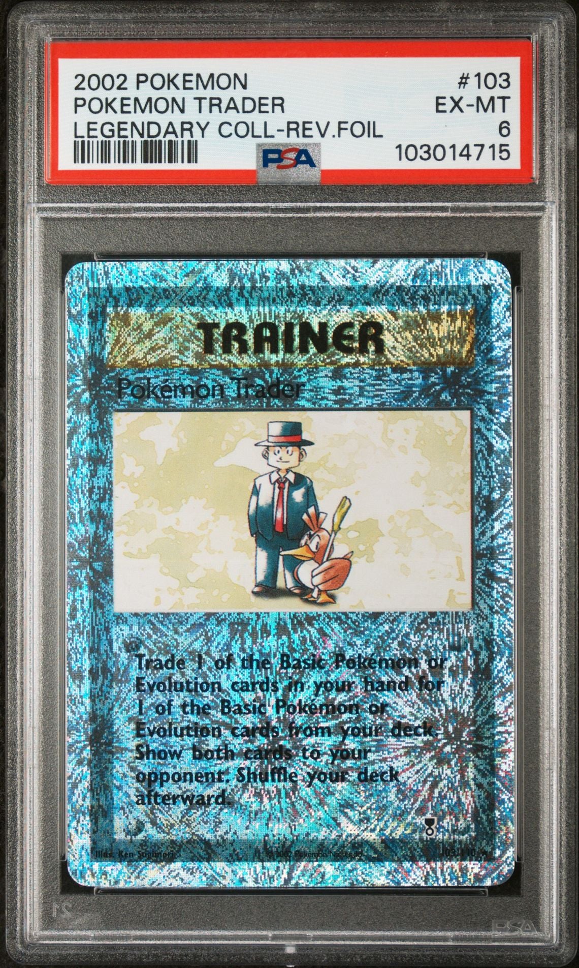 Pokemon Trader #103 - [Reverse Holo, Graded PSA 6] Legendary Collection