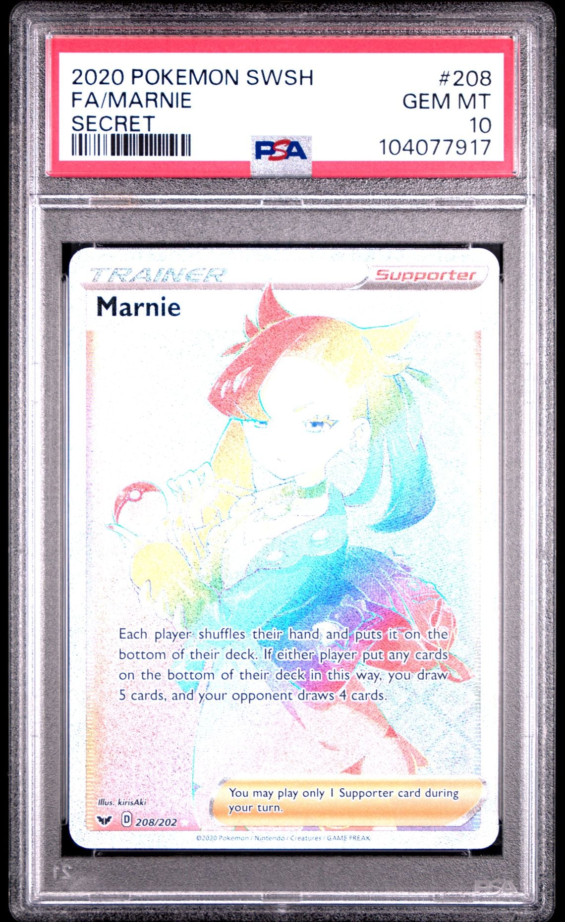 Marnie Secret #208 - [Graded PSA 10] Sword & Shield Chilling Reign