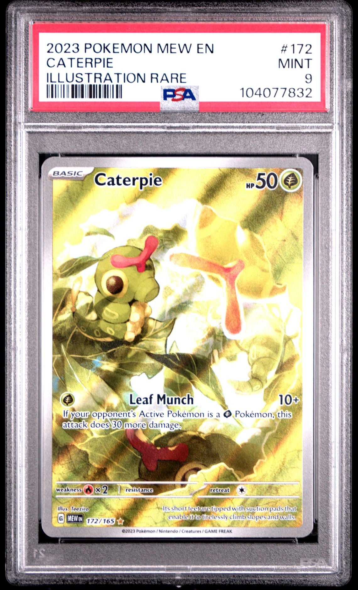 Caterpie Illustration Rare #172 - [Graded PSA 9] Scarlet Violet 151 (Mew)