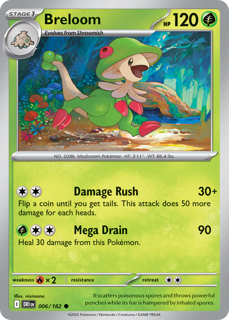 Breloom (6/182) - [Reverse Holo] Destined Rivals (DRI)