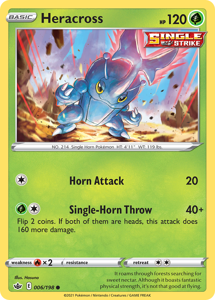 Heracross (6/198) - [Reverse Holo] Chilling Reign (CRE)