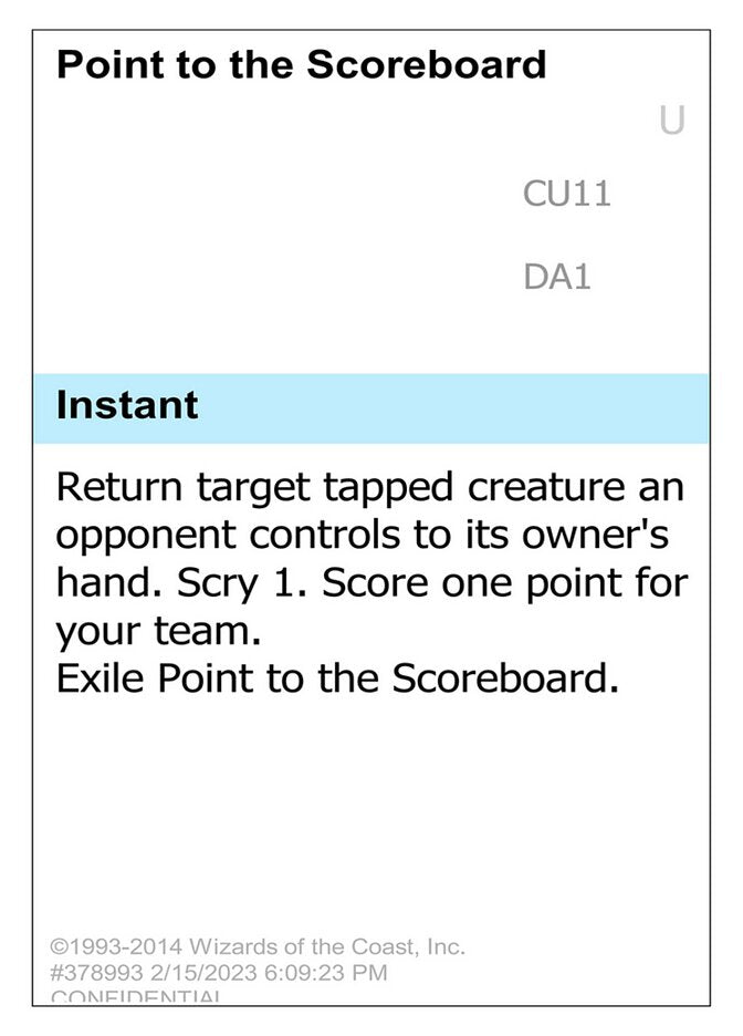 Point to the Scoreboard (CU11) - Unknown Event (UNK)