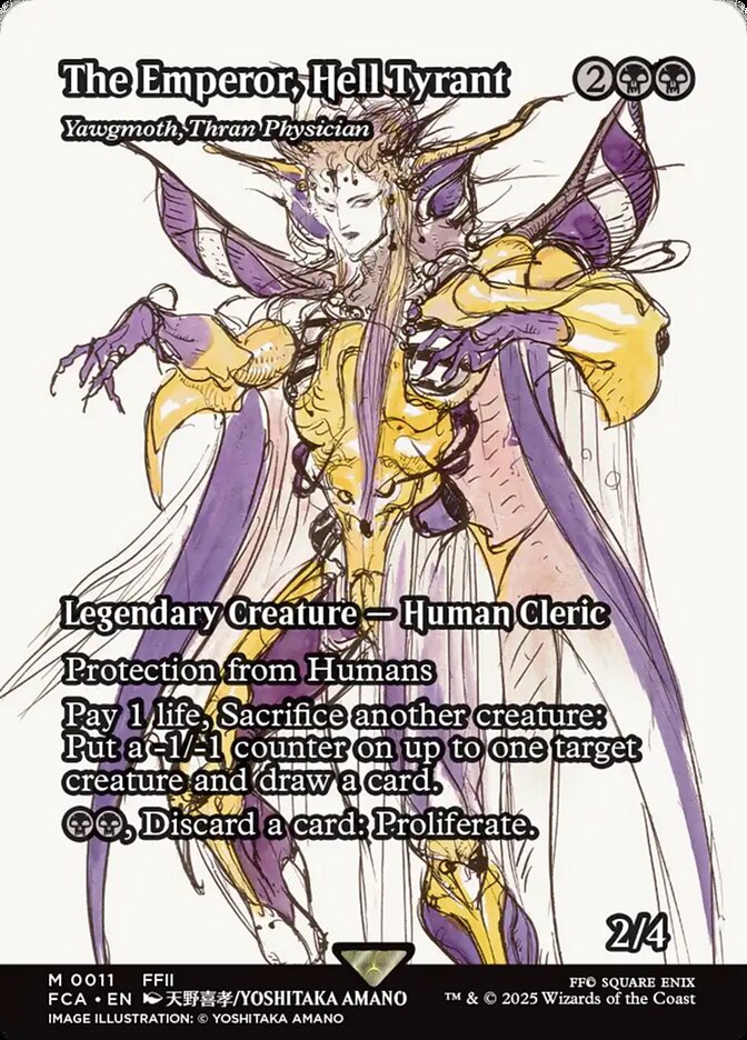 The Emperor, Hell Tyrant - Yawgmoth, Thran Physician (11) - [Borderless] Final Fantasy: Through the Ages (FCA)