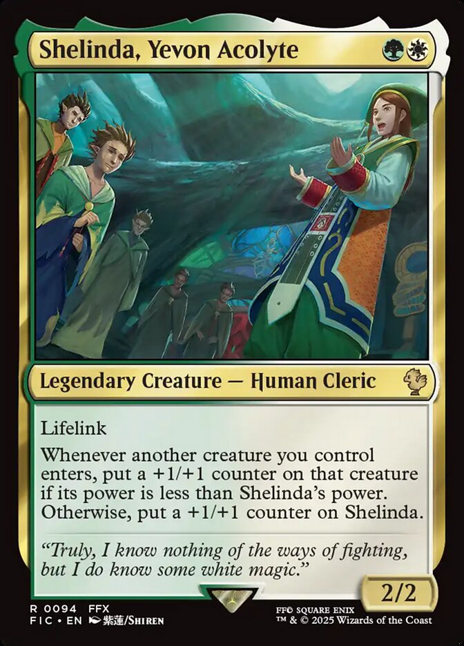Shelinda, Yevon Acolyte (94) - [Surge Foil] Final Fantasy Commander (FIC)