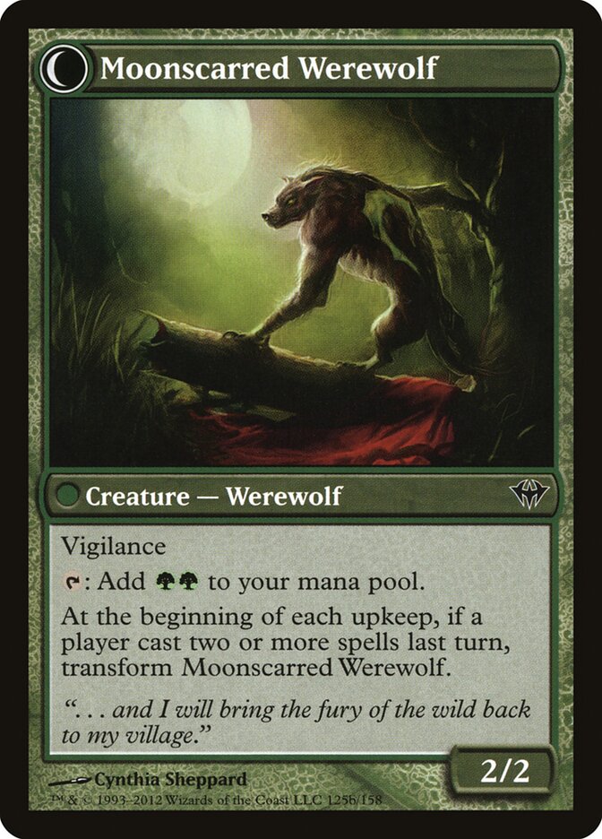 Scorned Villager // Moonscarred Werewolf (125) - Dark Ascension (DKA)