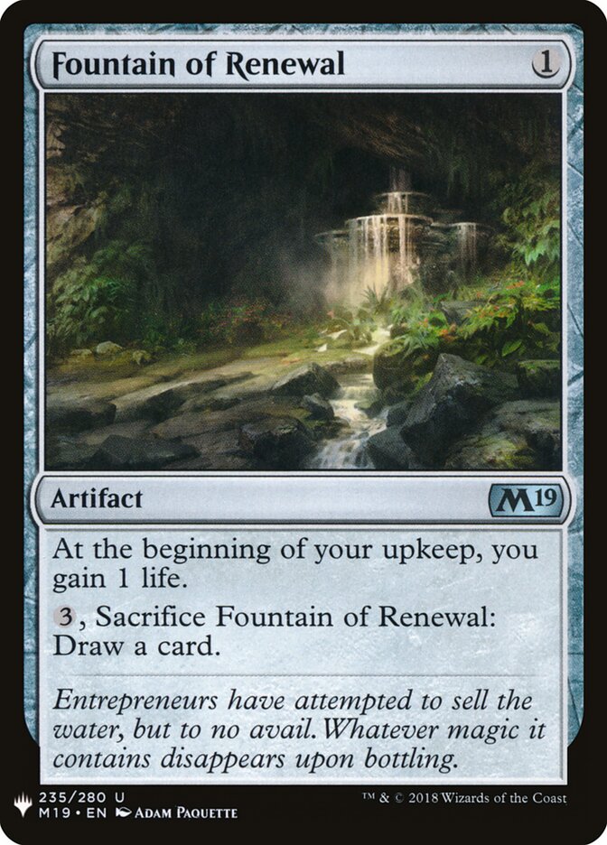 Fountain of Renewal (M19-235) - The List (PLST)