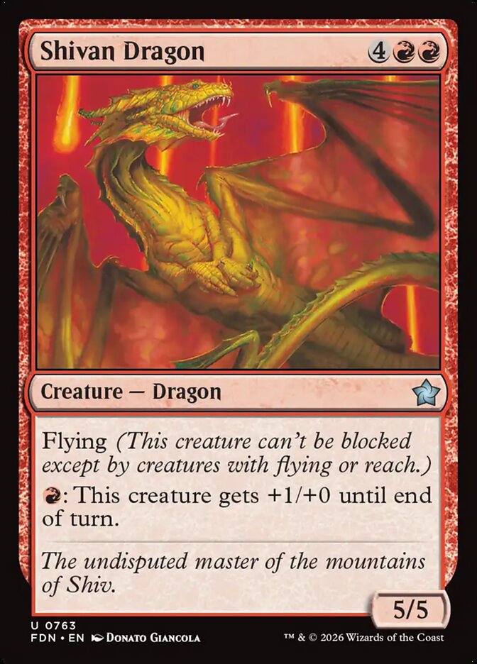 Shivan Dragon (763) - Foundations (FDN)