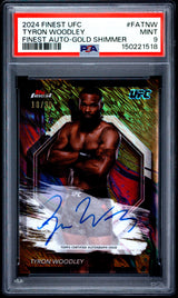 2024 Topps Finest Tyron Woodley Auto Gold Shimmer /39 PSA 9