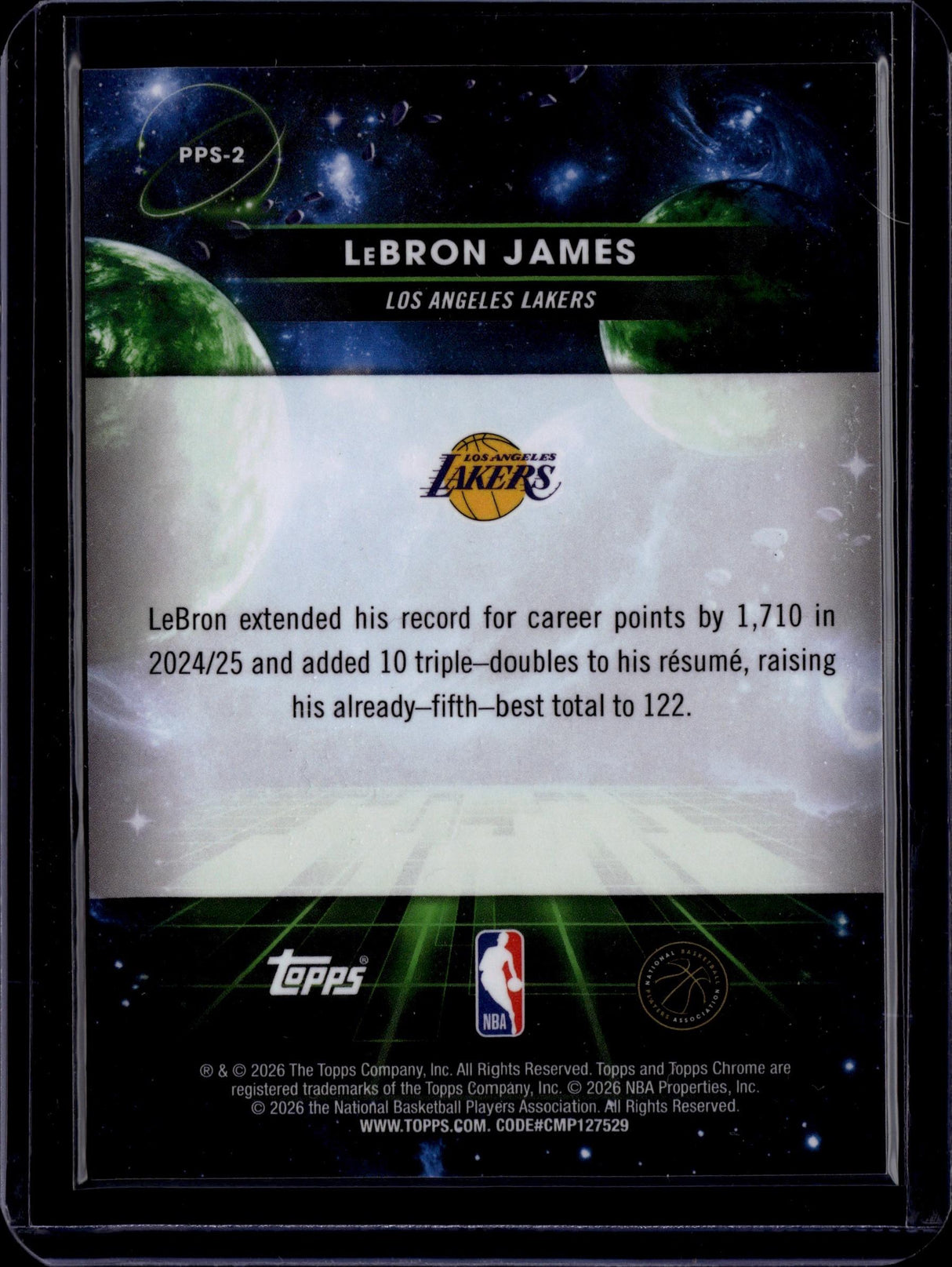2025-26 Topps Chrome Cosmic LeBron James Planetary Pursuit Sun