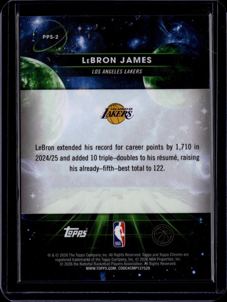 2025-26 Topps Chrome Cosmic LeBron James Planetary Pursuit Sun