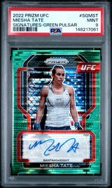 2022 Panini Prizm Miesha Tate Signatures Green Pulsar /25 PSA 9