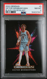 2024 Panini Obsidian Black Color Blast #5 Victor Wembanyama PSA 8