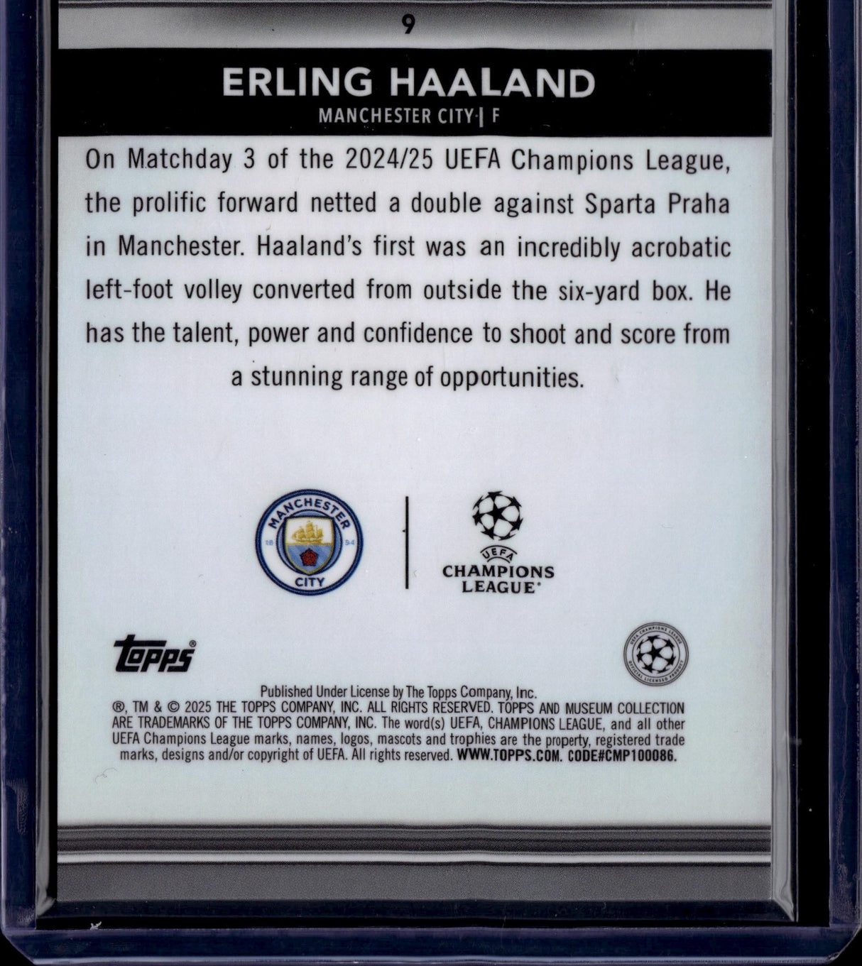 2024-25 Topps Museum Collection Erling Haaland Black Diamond /10
