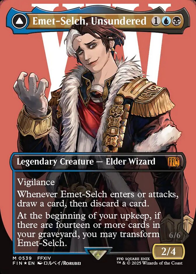 Emet-Selch, Unsundered // Hades, Sorcerer of Eld (539) - [Surge Foil, Borderless] Final Fantasy (FIN)