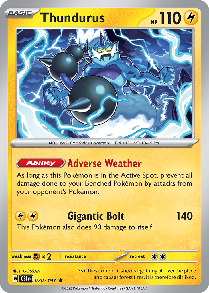 Thundurus (70/197) - [Holo Foil] Obsidian Flames (OBF)