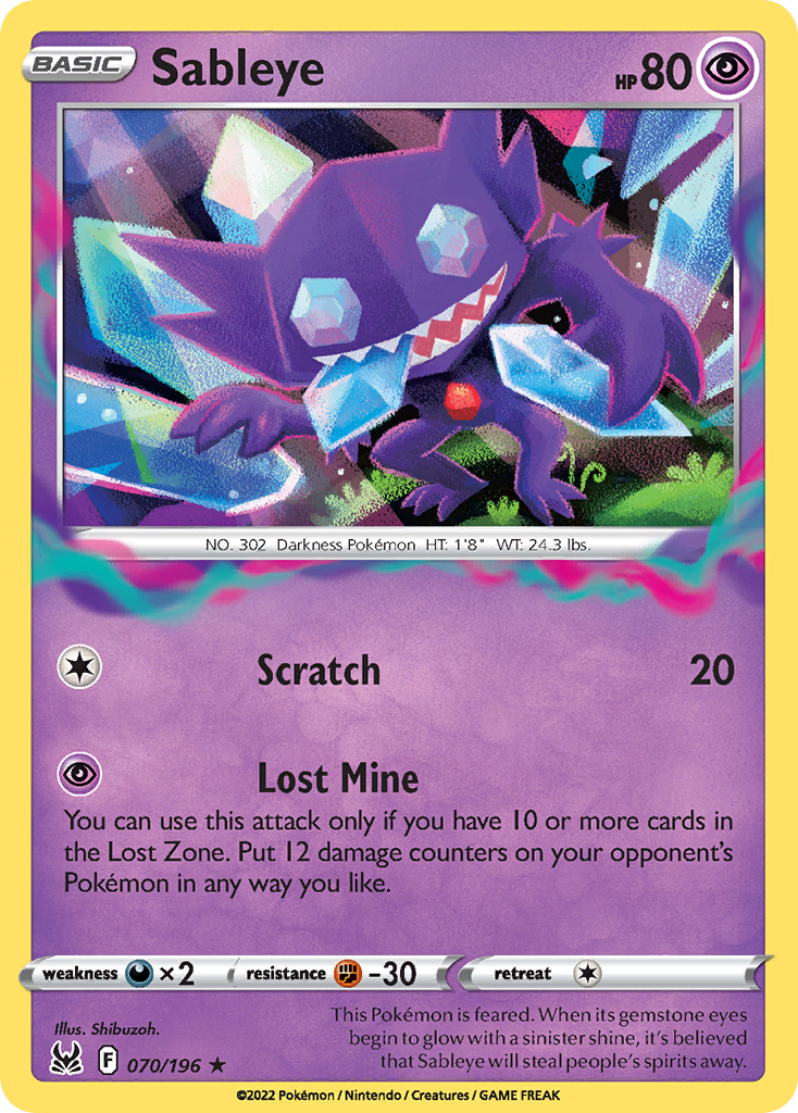 Sableye (70/196) - [Reverse Holo] Lost Origin (LOR)