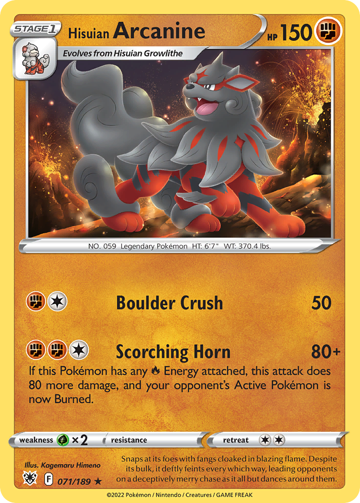 Hisuian Arcanine (71/189) - [Reverse Holo] Astral Radiance (ASR)