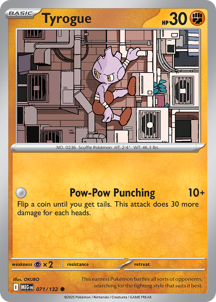 Tyrogue (71/132) - [Reverse Holo] Mega Evolution (MEG)