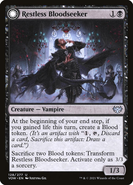 Restless Bloodseeker // Bloodsoaked Reveler (128) - Innistrad: Crimson Vow (VOW)