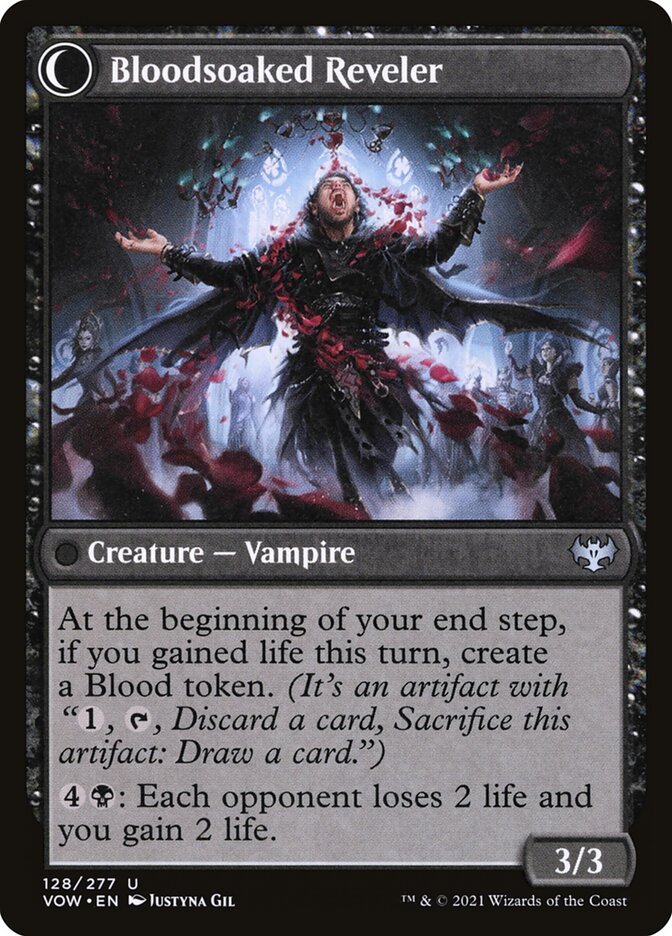 Restless Bloodseeker // Bloodsoaked Reveler (128) - Innistrad: Crimson Vow (VOW)