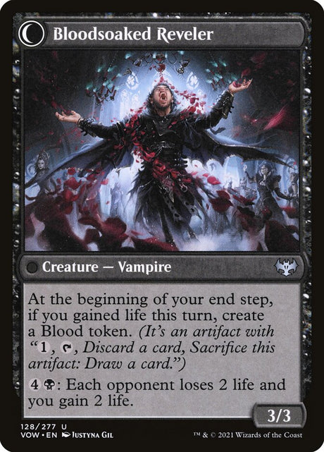 Restless Bloodseeker // Bloodsoaked Reveler (128) - Innistrad: Crimson Vow (VOW)