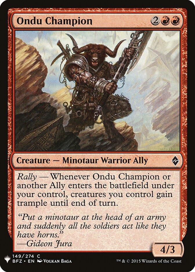 Ondu Champion (BFZ-149) - The List (PLST)