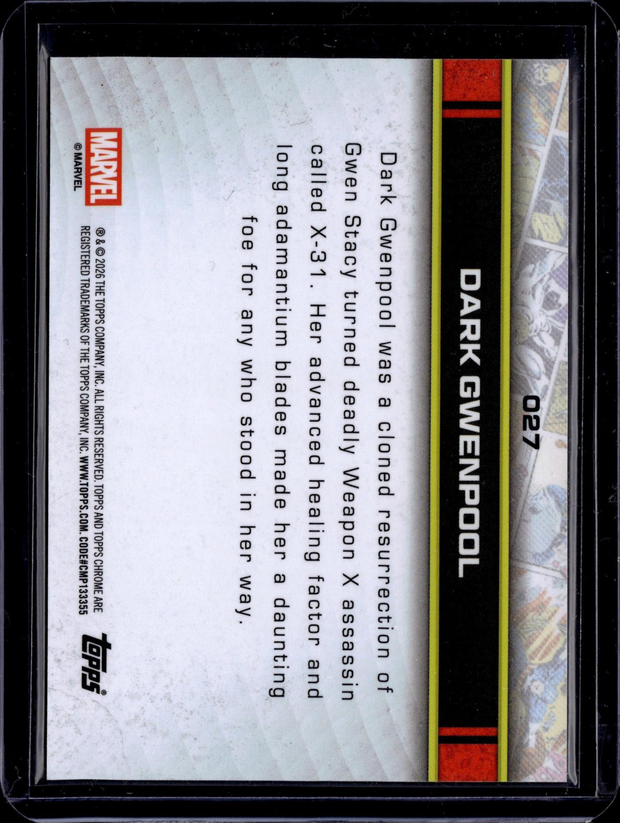 2026 Topps Chrome Marvel Comics Dark Gwenpool Gold RayWave /50