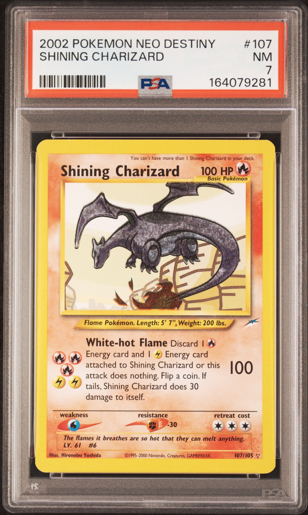 2002 Pokemon Neo Destiny #107 Shining Charizard PSA 7
