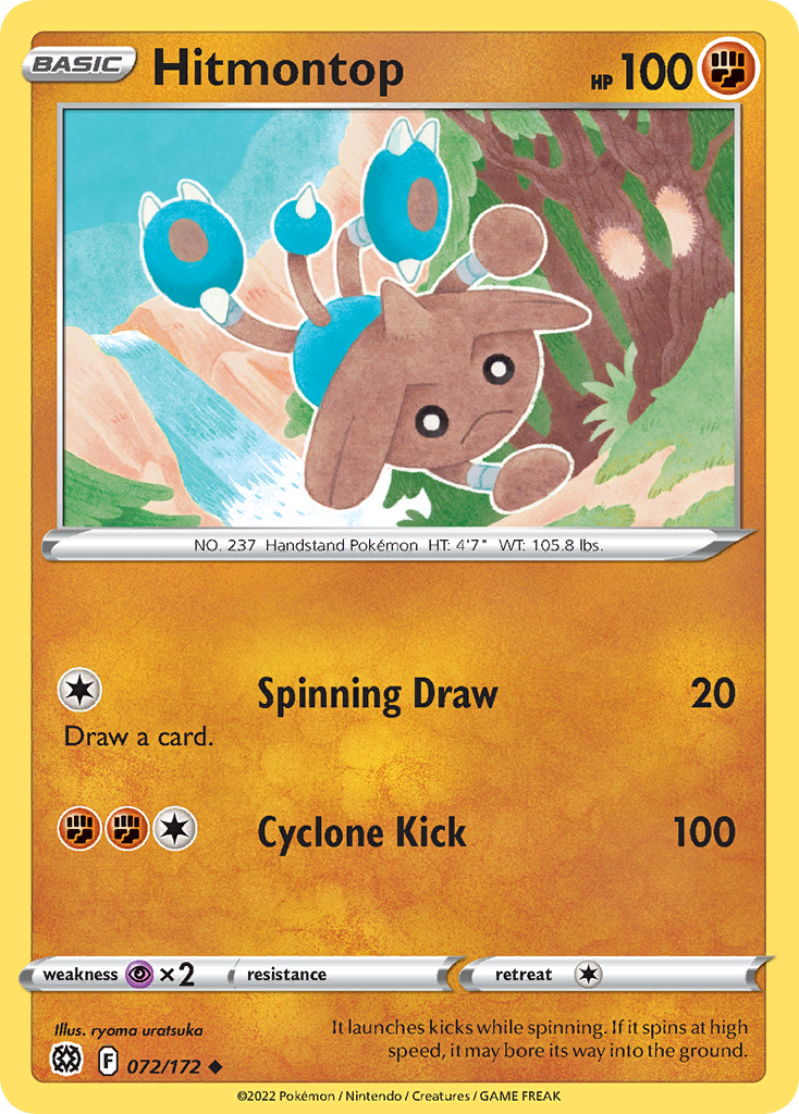 Hitmontop (72/172) - [Reverse Holo] Brilliant Stars (BRS)