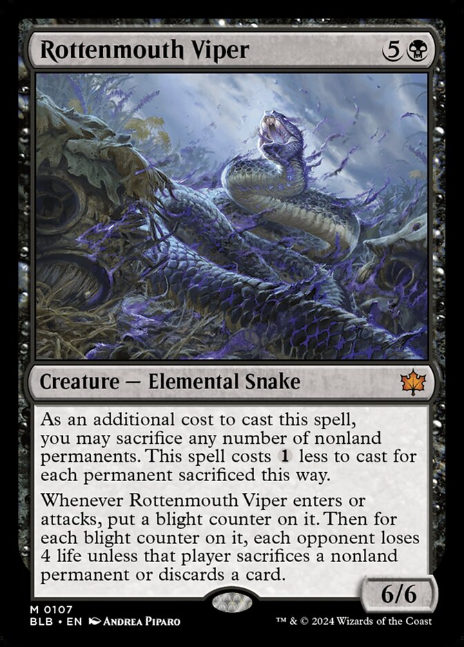 Rottenmouth Viper (107) - Bloomburrow (BLB)
