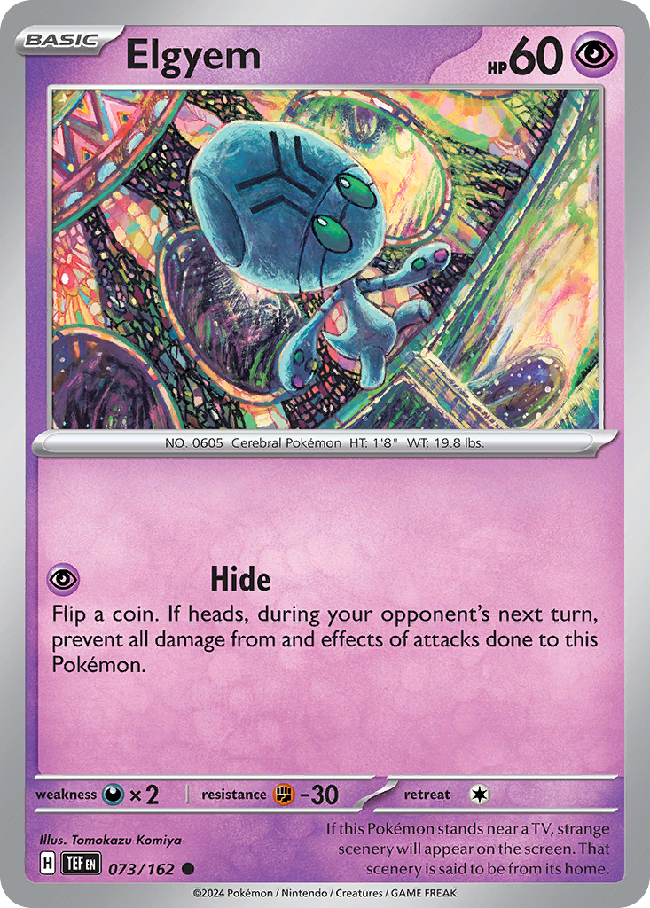 Elgyem (73/162) - [Reverse Holo] Temporal Forces (TEF)