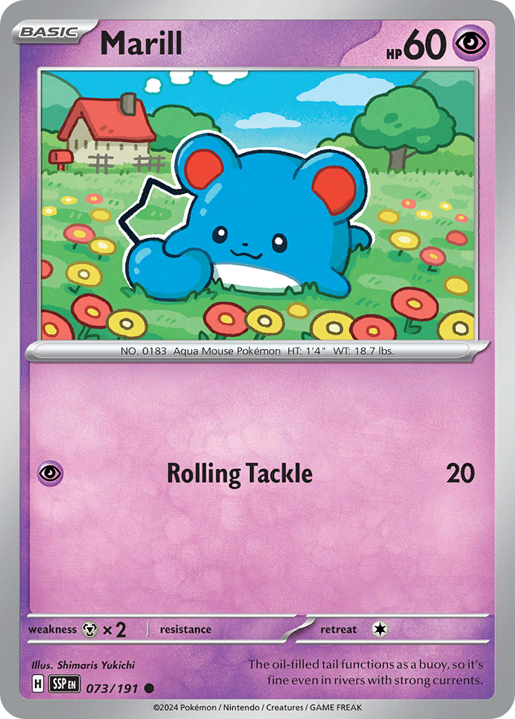 Marill (73/191) - [Reverse Holo] Surging Sparks (SSP)