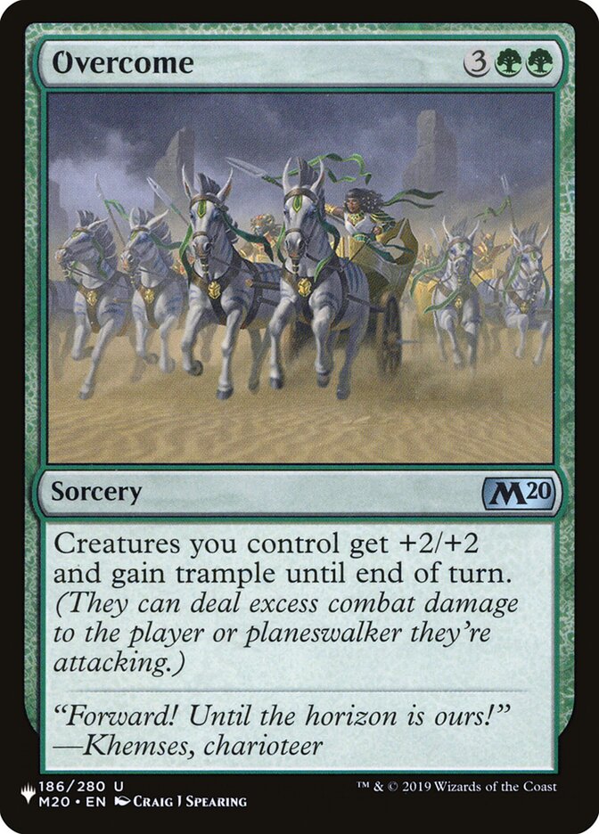 Overcome (M20-186) - The List (PLST)