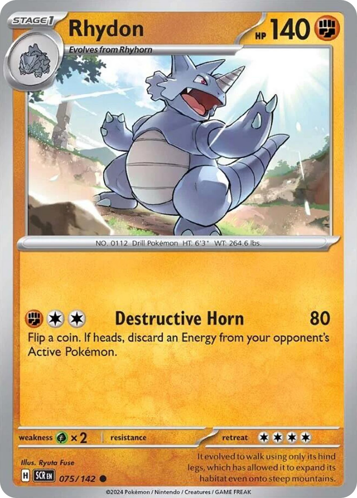 Rhydon (75/142) - [Reverse Holo] Stellar Crown (SCR)