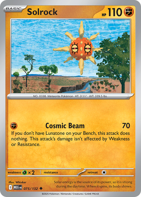 Solrock (75/132) - [Reverse Holo] Mega Evolution (MEG)