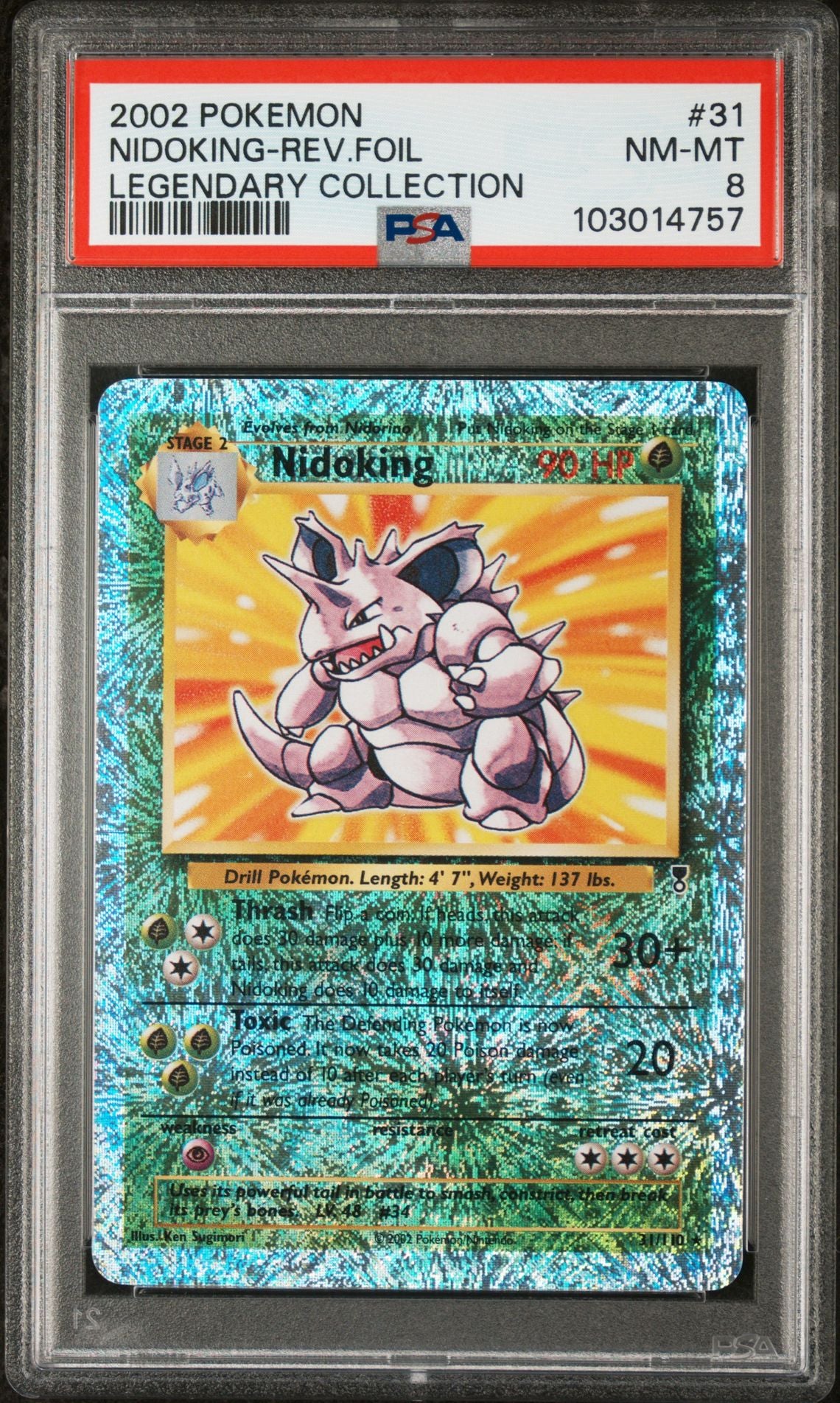 Nidoking #31 - [Reverse Holo, Graded PSA 8] Legendary Collection