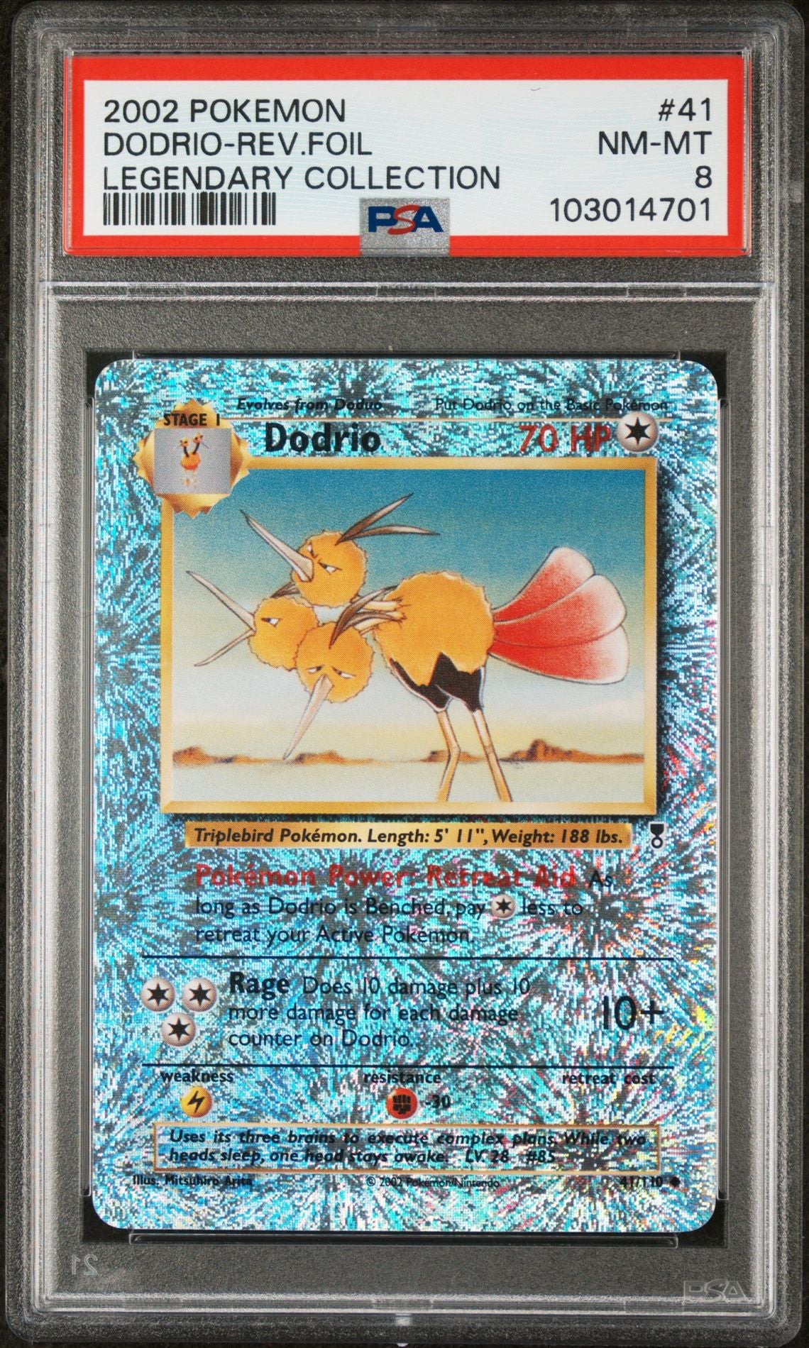 Dodrio #41 - [Reverse Holo, Graded PSA 8] Legendary Collection