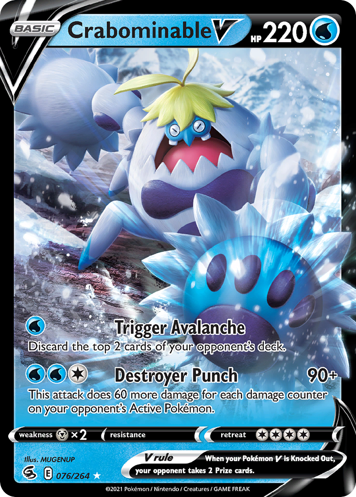 Crabominable V (76/264) - [Holo Foil] Fusion Strike (FST)