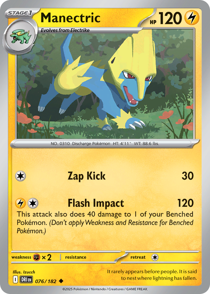 Manectric (76/182) - [Reverse Holo] Destined Rivals (DRI)