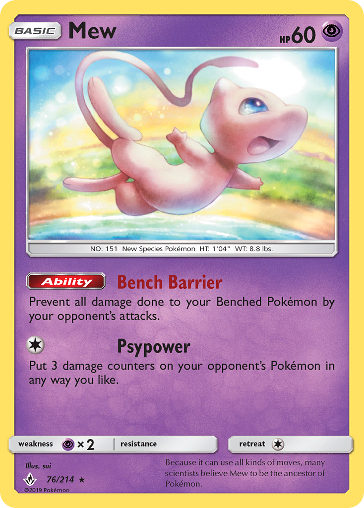 Mew (76/214) - [Reverse Holo] Unbroken Bonds (UNB)